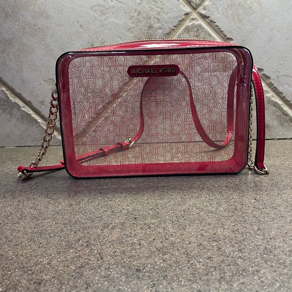 👜 NWOT Michael Kors MK Clear Large EW East West Crossbody Stadium Bag - Picture 3 of 12